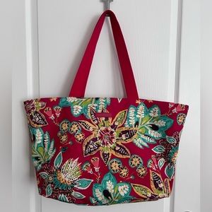 Vera Bradley Rumba Print Lighten Up Drawstring Family Tote Beach Bag